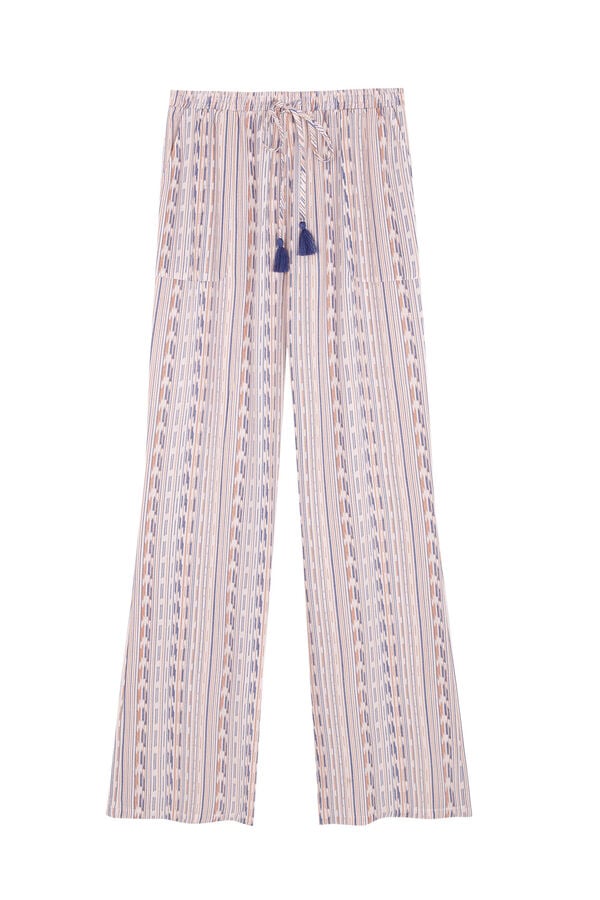 Womensecret Pantalon long à rayures imprimé