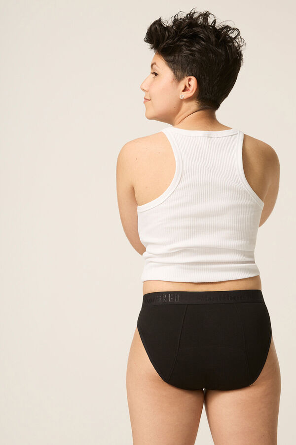 Womensecret Teen hipster black organic cotton period panties - moderate to heavy absorbency Schwarz