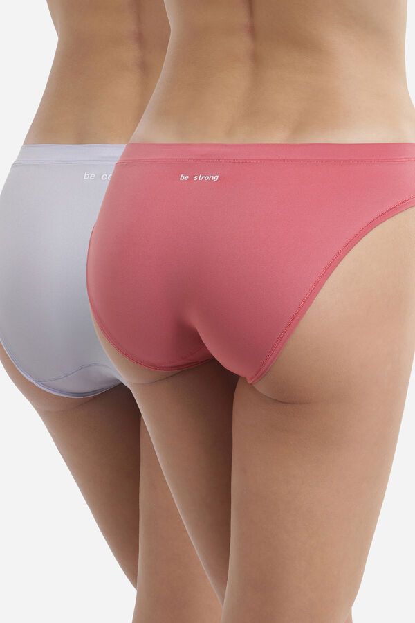 Womensecret Pack of 2 panties in ultra-stretch fabric with a second skin effect piros