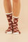 Womensecret 3-pack brown cotton mid-calf socks printed