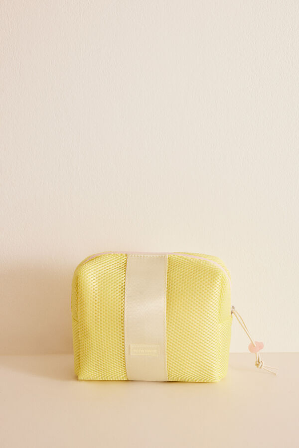 Womensecret Small yellow make-up case with PINK green