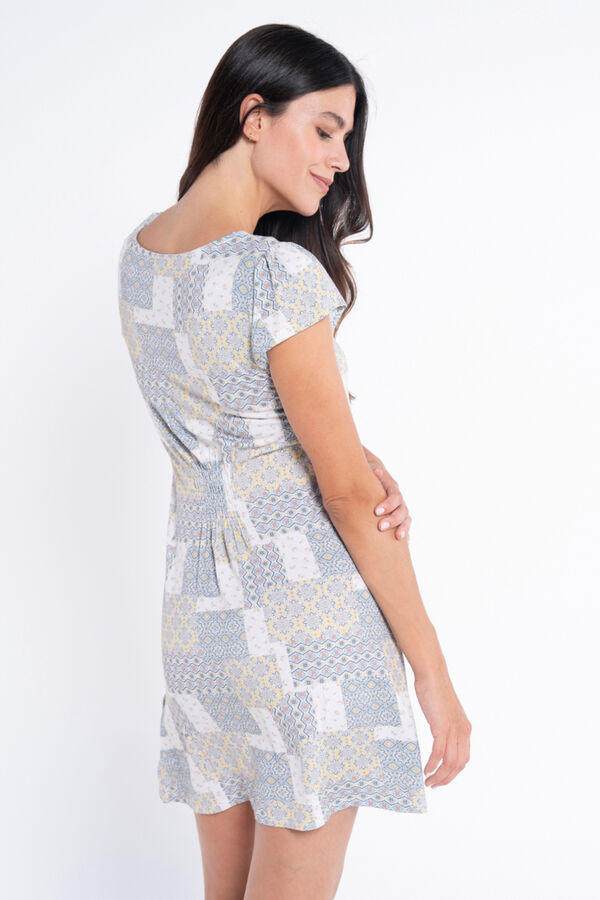 Ohma! Camis&oacute;n lactancia m/c estampado parches blanco