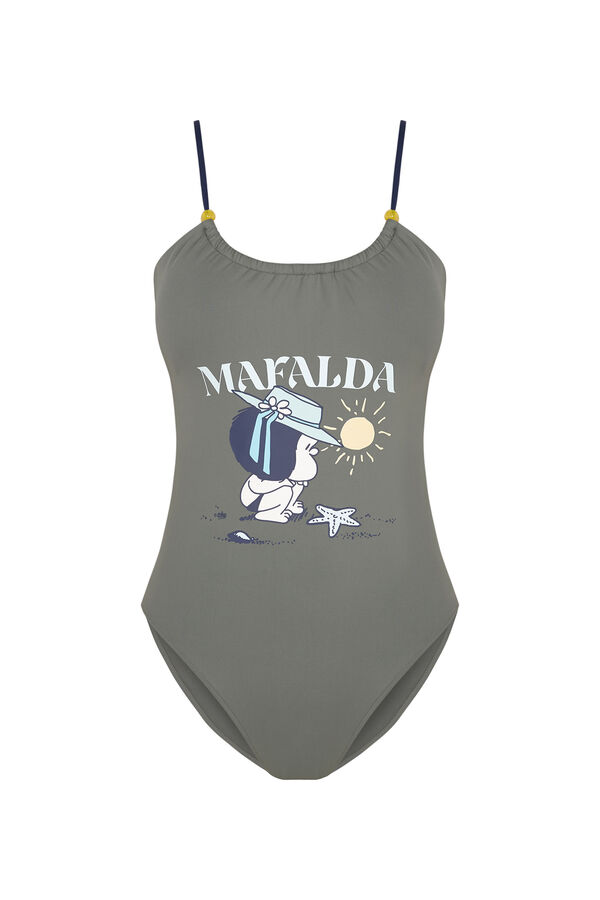 Womensecret Badeanzug Trikini Khaki Mafalda mit Print
