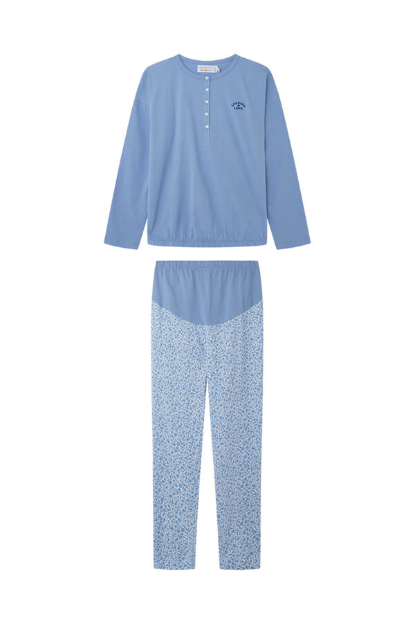 Womensecret Pijama largo 'maternity' 100% algodón flores estampado