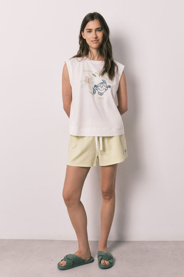 Women'secret Kratka pidžama bez rukava Little Miss&trade; Bež