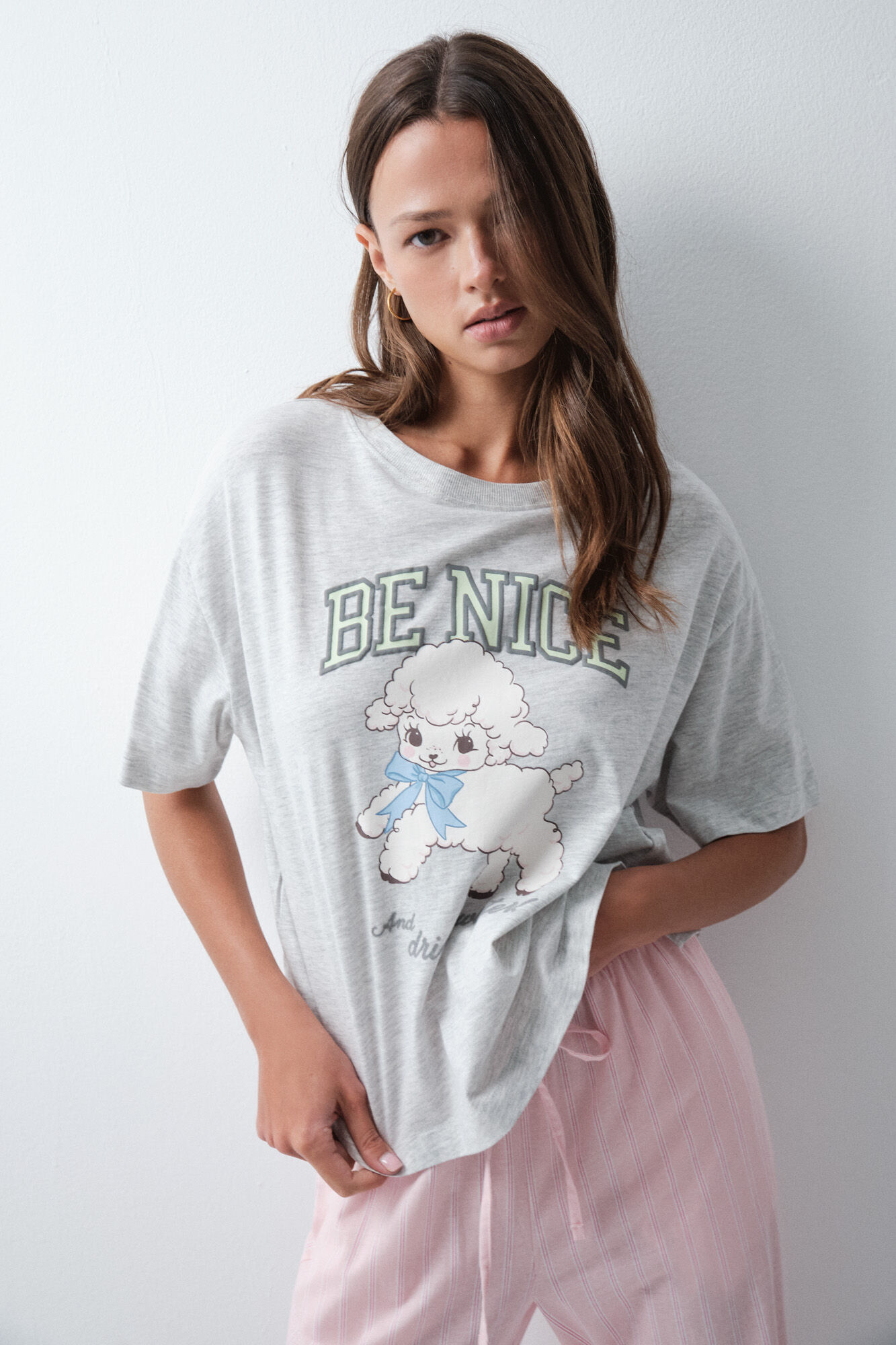 Women'secret Grey cotton graphic T-shirt