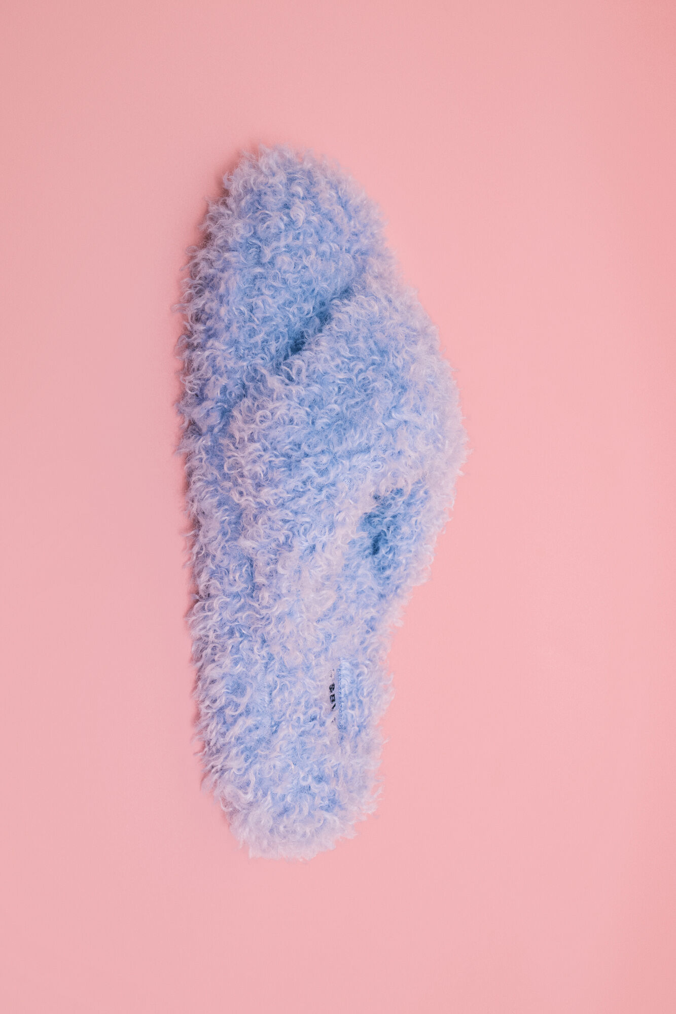 HI&BYE Blue faux shearling slippers