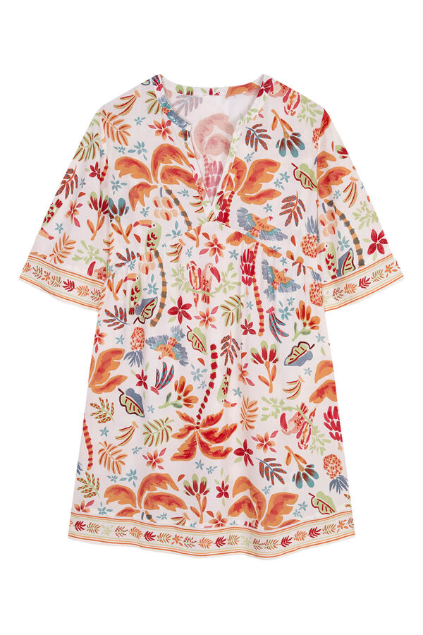 Womensecret Tropisches Camisole-Kleid aus Viskose mit Print