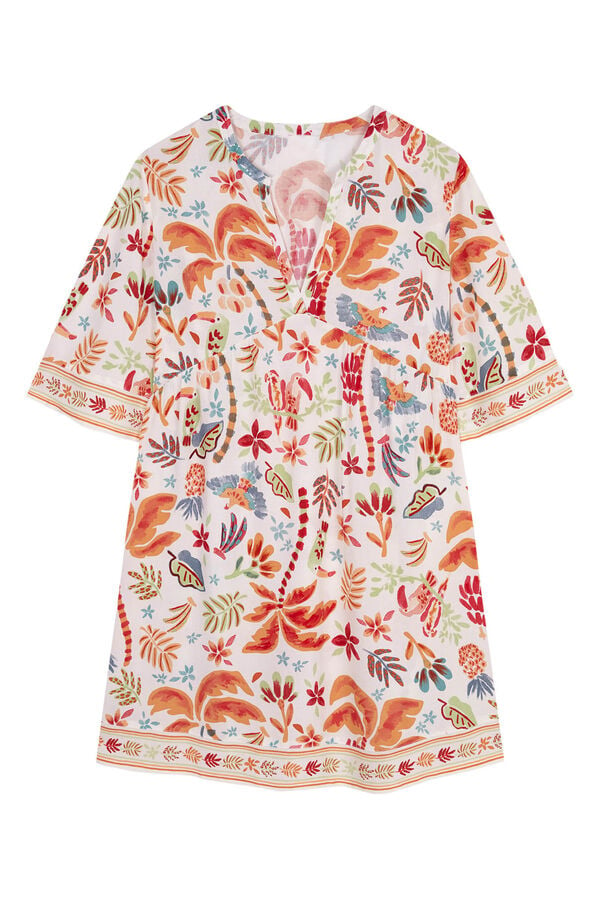 Womensecret Robe chemise viscose tropicale imprimé