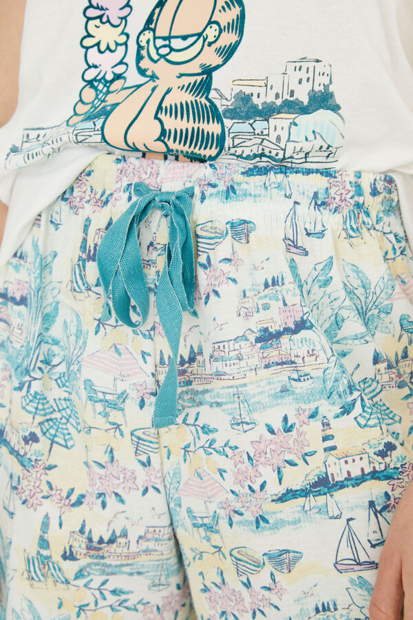 Womensecret Short 100% cotton pyjamas with vest top and Garfield print Bijela
