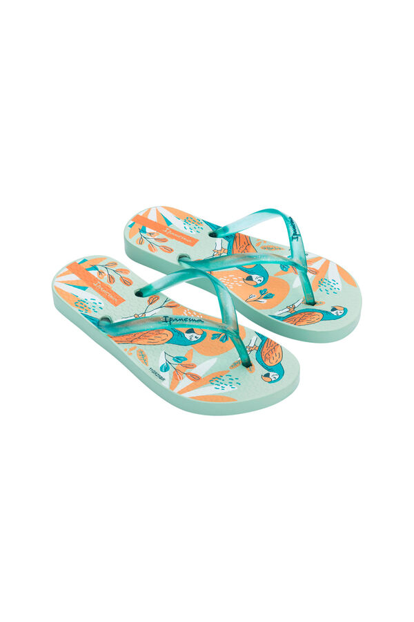 Ipanema Tropical parrot print children's sandals blue