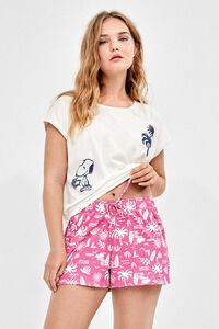 Gisela &Auml;rmelloser Pyjama mit Snoopy-Print