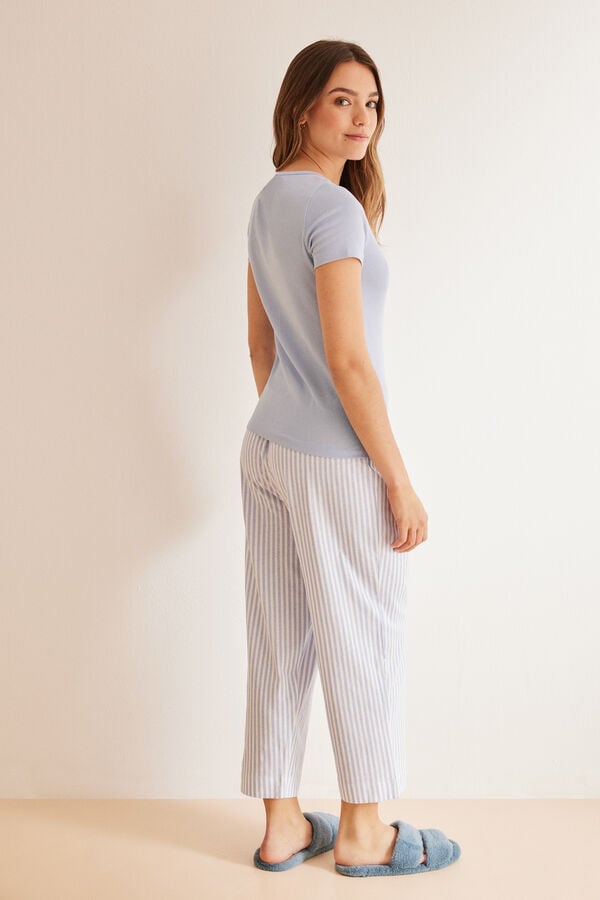 Womensecret Blue striped print pyjamas kék