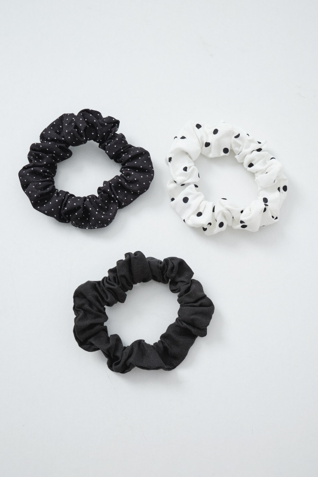 Women'secret Black and white polka-dot 3-pack hair ties
