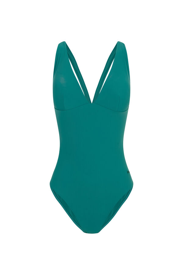 Womensecret Grüner, formender Badeanzug mit Rückenwascher Grün