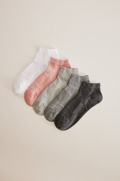 Womensecret Pack 5 calcetines cortos algodón deportivos estampado