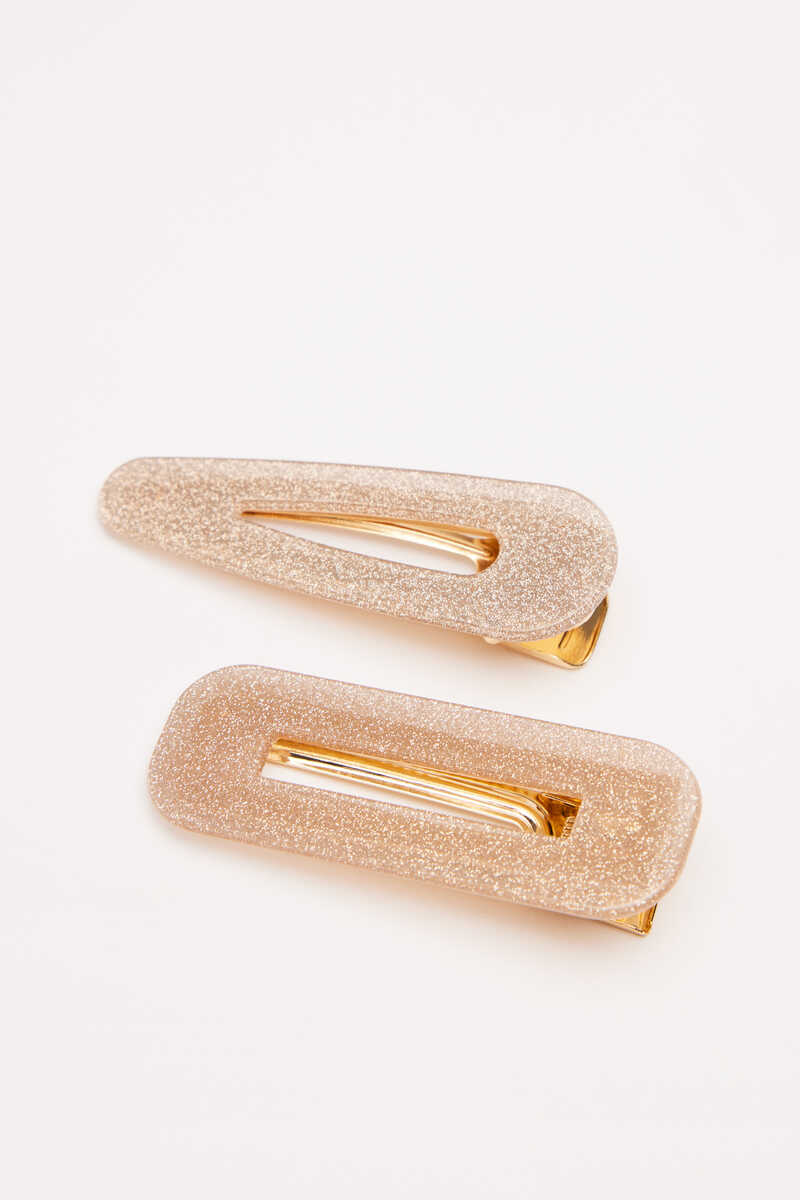Womensecret Pack of 2 glittery hair clips nude