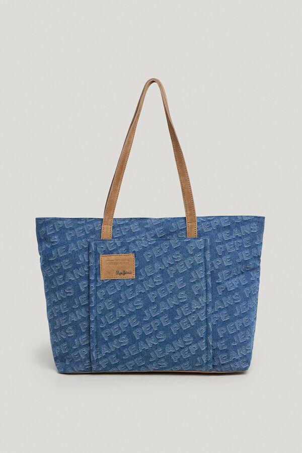 Pepe Jeans denim logo tote bag k&eacute;k