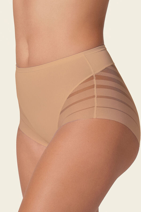 Leonisa Braga faja cl&aacute;sica con control moderado de abdomen y bandas en tul beige