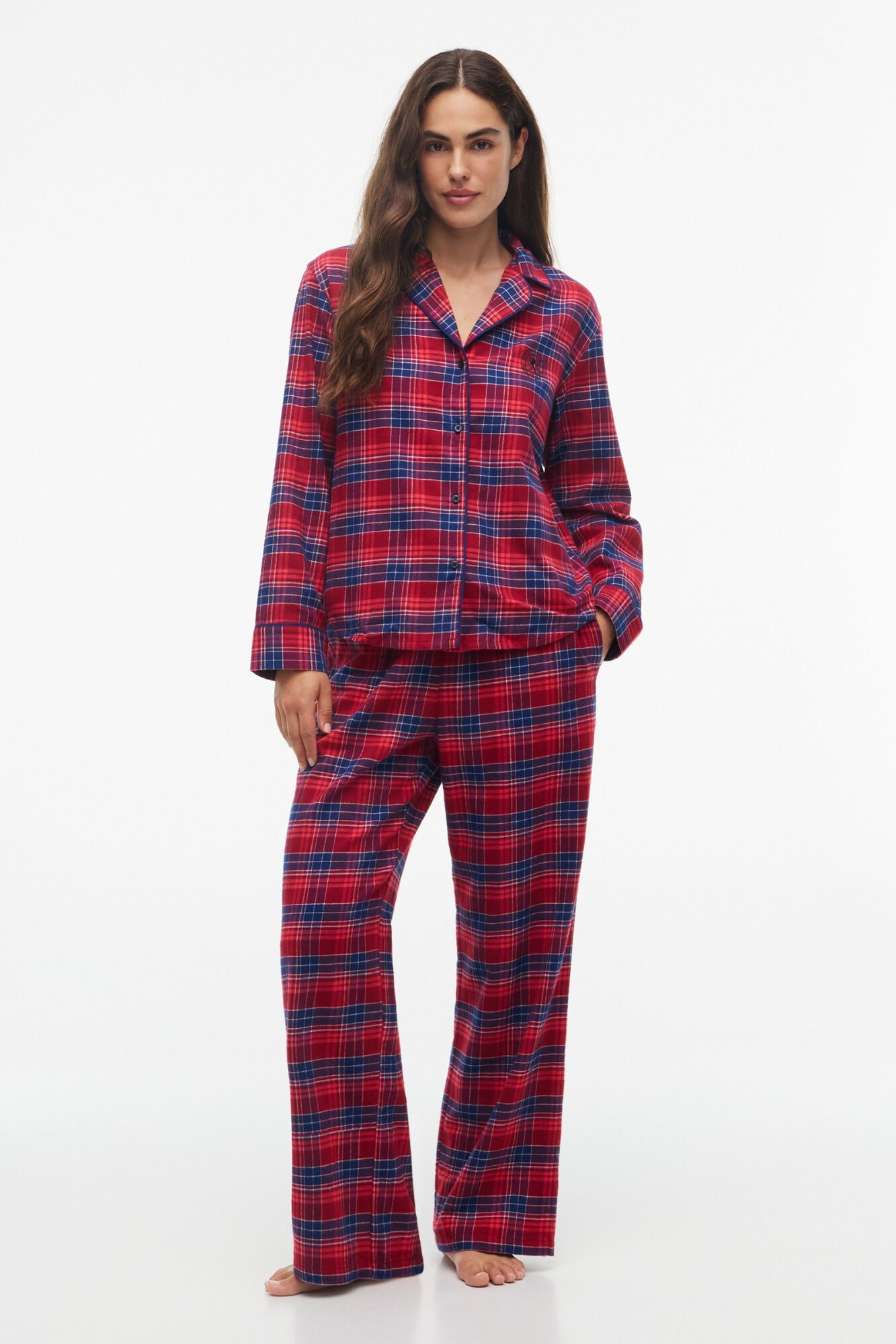 Tommy Hilfiger Pijama de flanela familiar aos quadrados