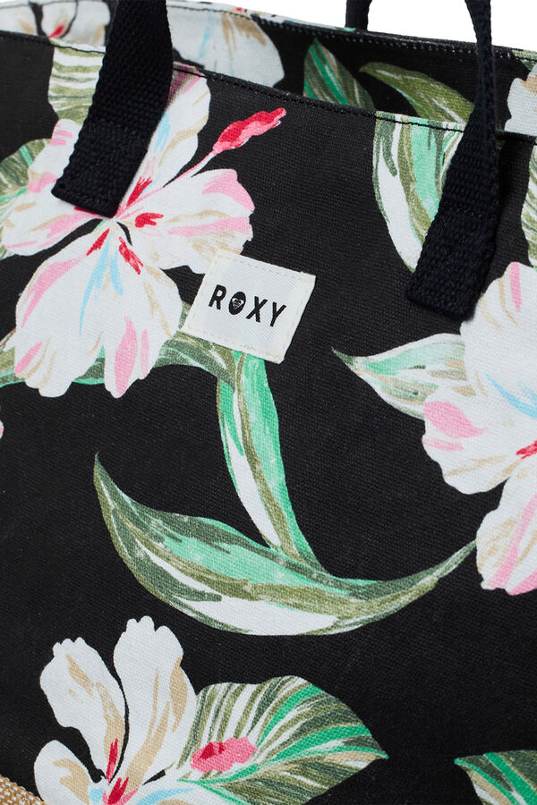 Roxy Bolsa playa rafia estampado gris