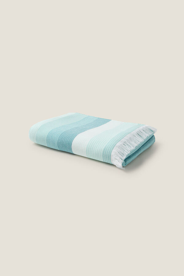 Womensecret Striped fabric and terrycloth beach towel kék