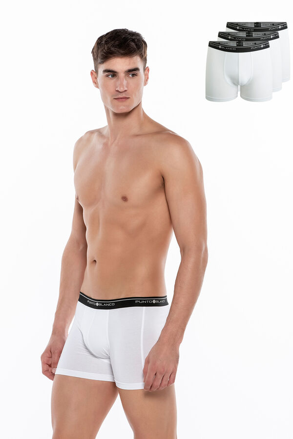 Punto Blanco Pack de 3 boxers de algod&atilde;o branco
