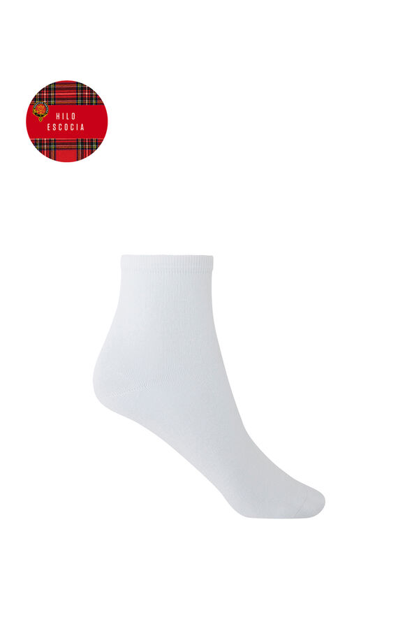 Punto Blanco Meias de lã escocesa simples branco