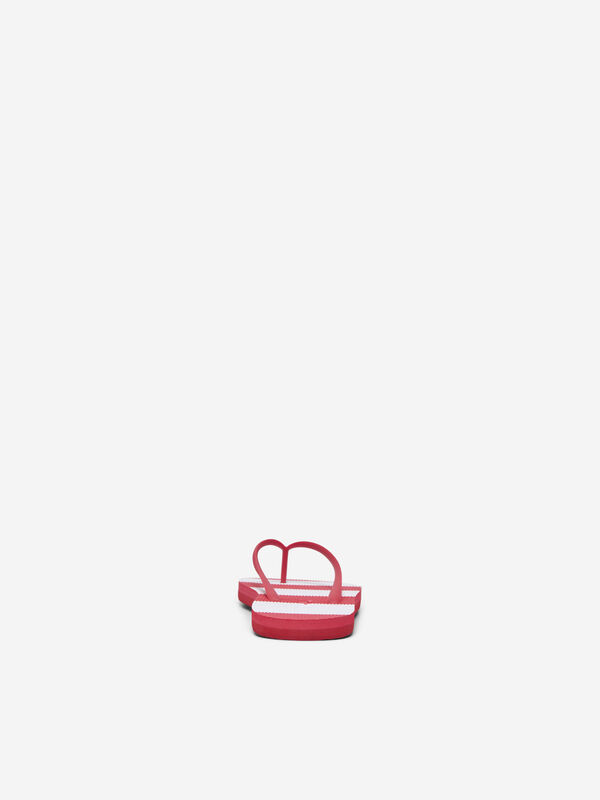 Only Red striped sandals red