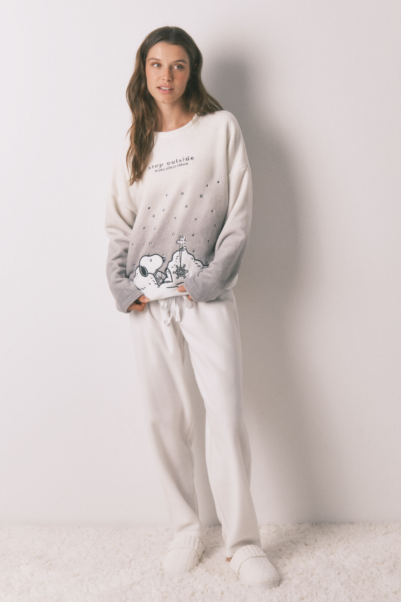 Women'secret Snoopy soft fleece long pyjamas