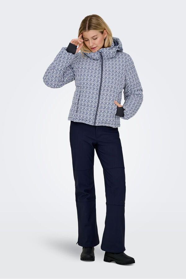 Only Play Chaqueta de esquí acolchada técnica estampada para mujer blanco