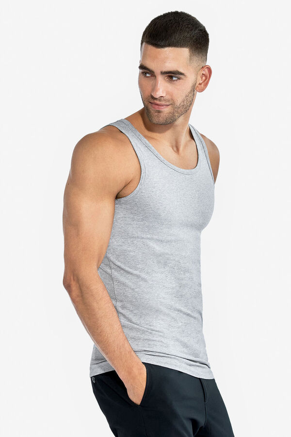 Bread & Boxers Pack 2 camisetas lisas sin mangas grises gris