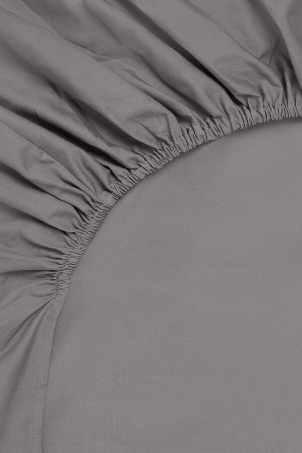 Womensecret Spannbetttuch Bio-Baumwolle. Bett 180-200 cm. Grau