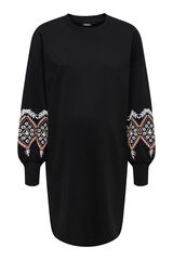 Only Maternity Vestido curto de manga manga para maternity preto