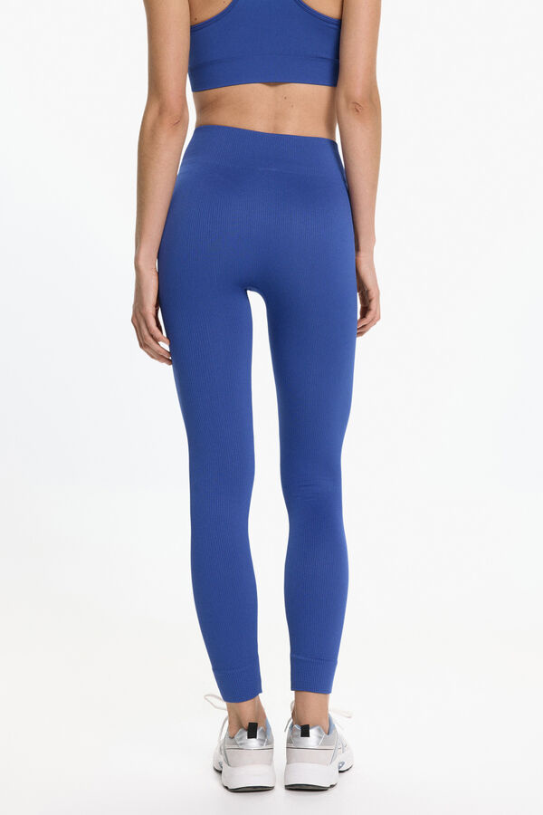 Only Play Leggings seamless canalé azul