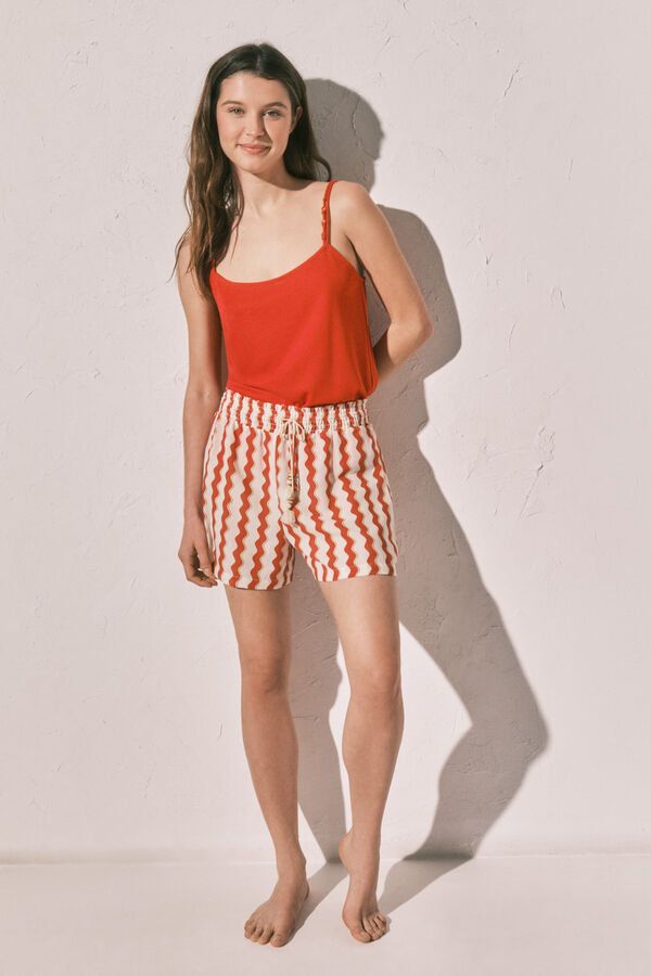 Women'secret Red printed short brown