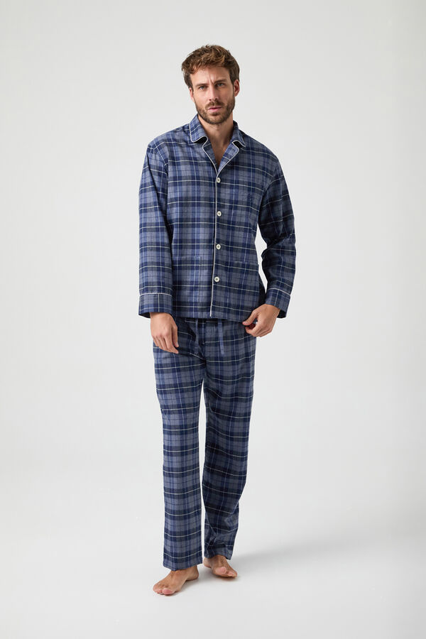 Kiff-Kiff Piajama Kiff Kiff Tipo Viyela Cuadros Azul azul