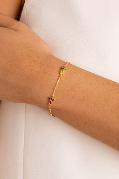 Womensecret Tropical Fruit gold-plated bracelet imprimé
