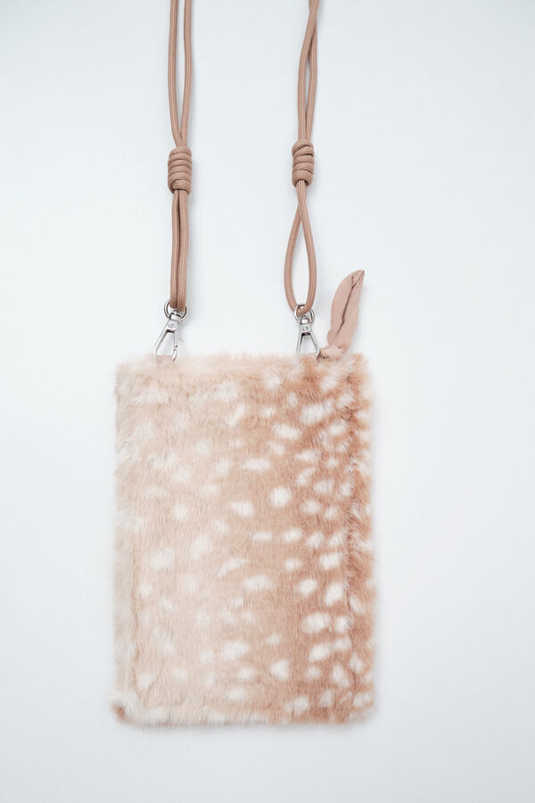 Women'secret Animal print faux fur phone case nude