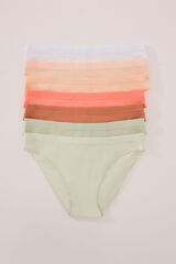Women'secret Pack of 7 classic cotton panties in bright colors white
