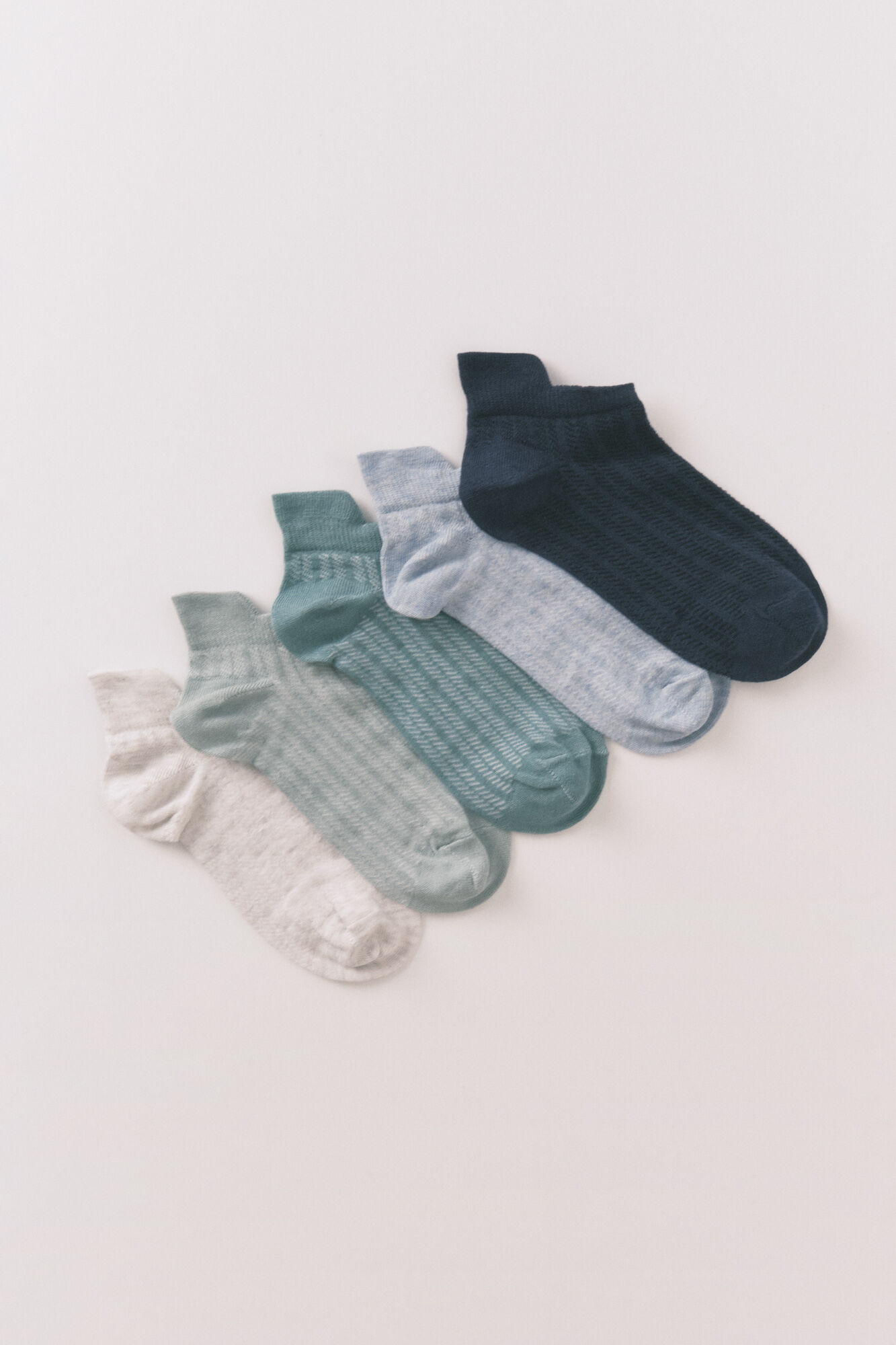 Women'secret Pack of 5 short blue socks 