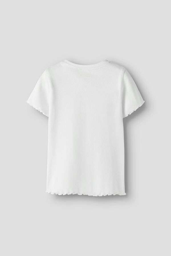 Name it Ribbed short sleeve girl's T-shirt white