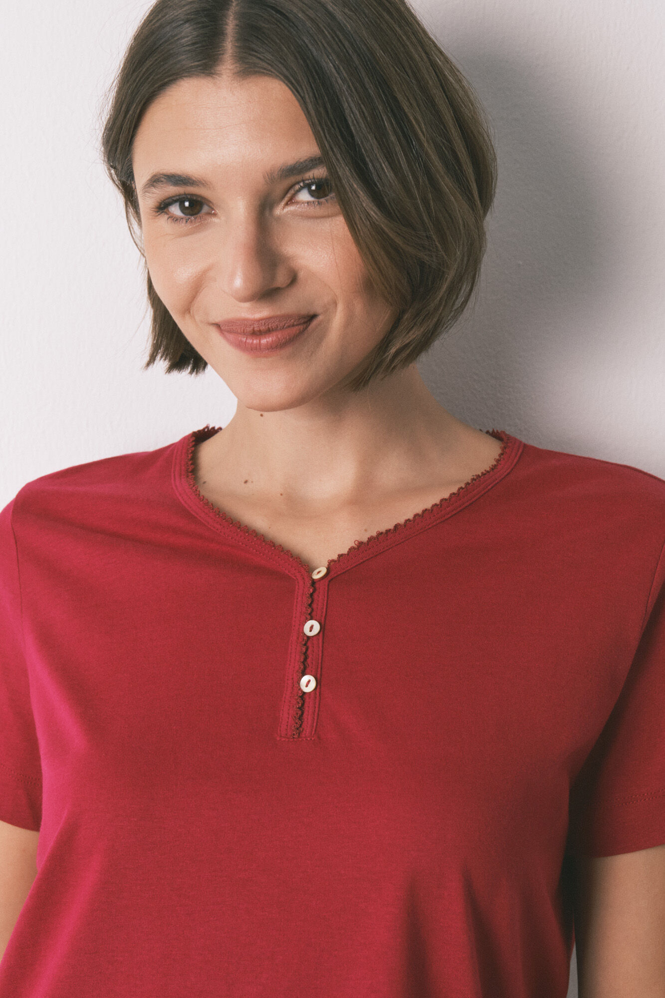 Women'secret 100% cotton red short sleeve T-shirt