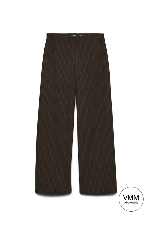 Mamalicious Maternity knit wide leg trousers nude