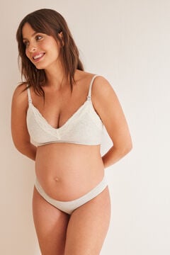 Womensecret Grey cotton Maternity breastfeeding bra top grey