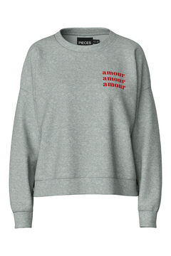 Womensecret Sweatshirt básico com mensagem cinzento