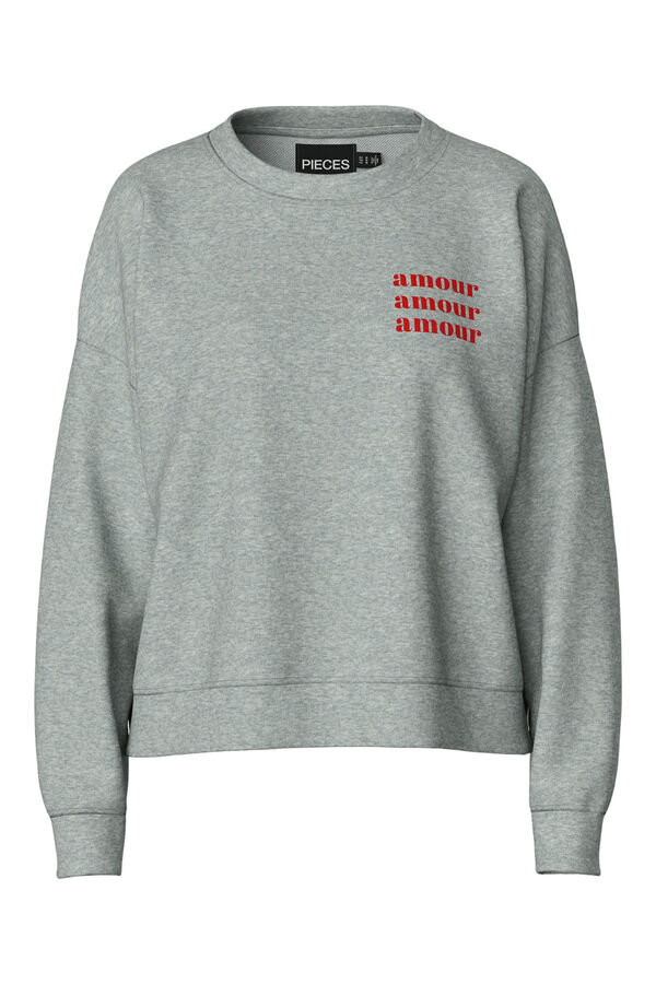 Womensecret Basic sweatshirt with message grey