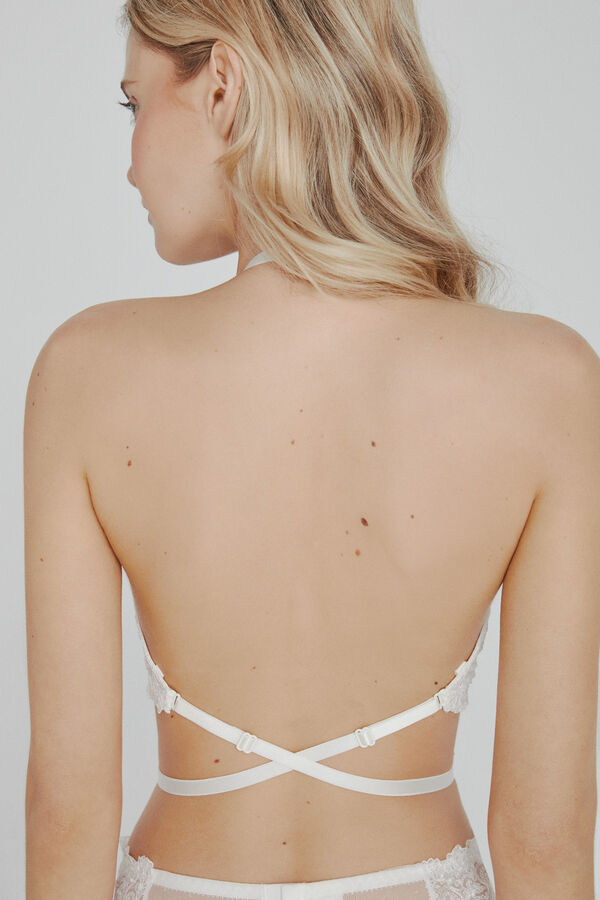 Womensecret Ivette Bridal white strapless push-up bra with multi-position straps. bézs