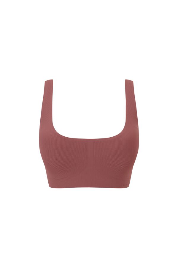 Women'secret Pink ribbed microfibre foam top bra pink