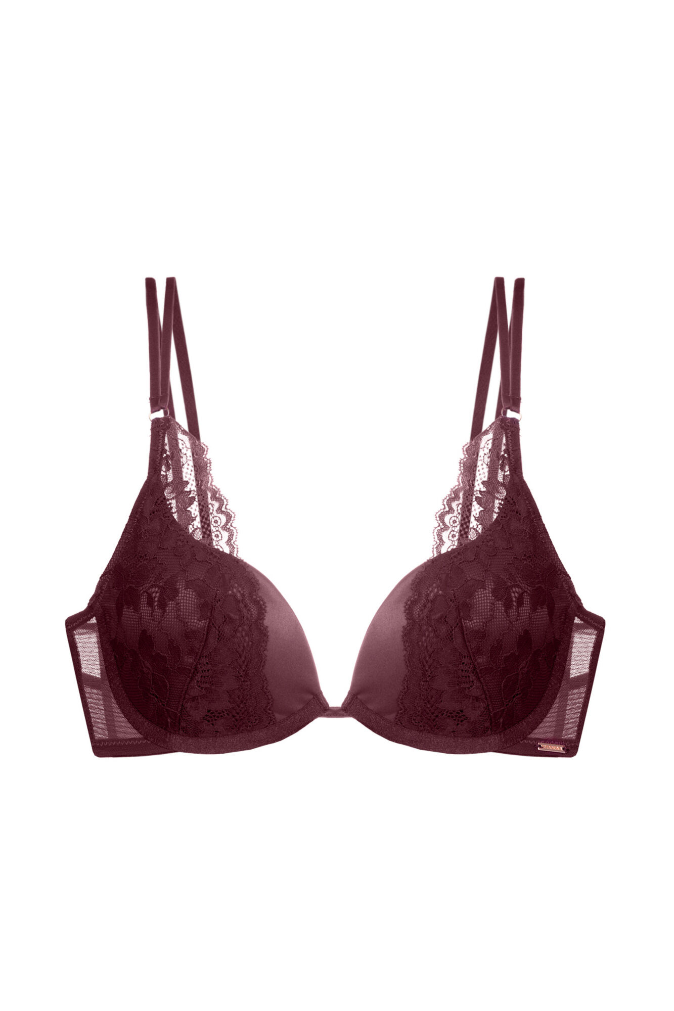 Dorina Sujetador Lyra de sat&eacute;n con relleno y escote profundo